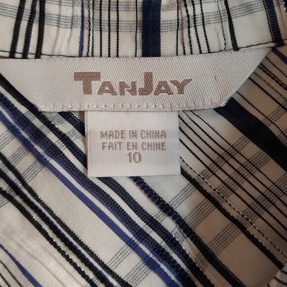 TanJay Jacket Top Shacket Womens 10 Metallic Buttons 3/4‎ Sleeve Casual - Picture 13 of 14